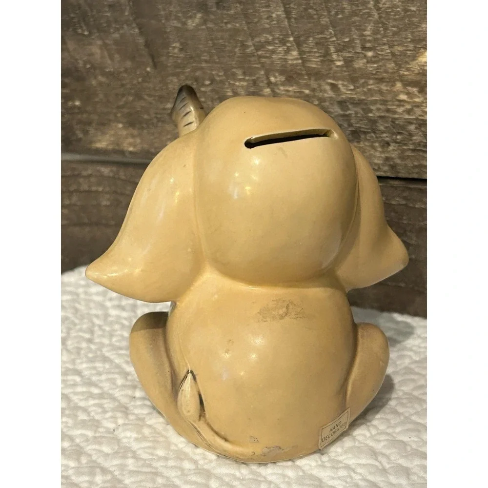 Vintage Elephant Piggy Bank. Signed BK-8. Normal Wear.‎ 4 1/2 inches tall.